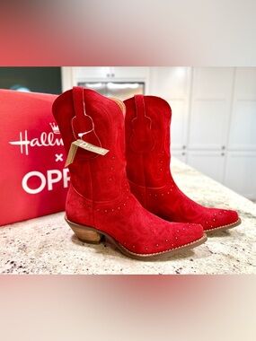 DINGO Hallmark x Opry® Merlot Suede Women's Cowboy Boots NWT